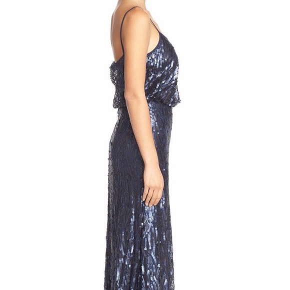 NWT Donna‎ Morgan 'Courtney' Spaghetti Strap Sequin Blouson Gown [SZ 4 ] - Picture 6 of 6